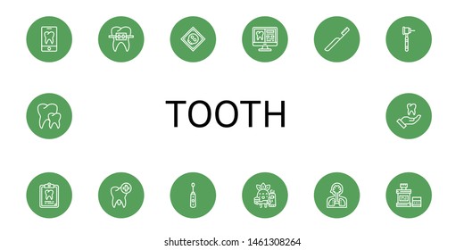 Set of tooth icons such as Tooth, Braces, X ray, Toothbrush, Dental drill, Dental record, Electric toothbrush, Toothbrushing, Human organs, Mouthwash, Teeth , tooth