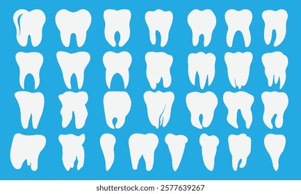 Set of tooth vector On a white background