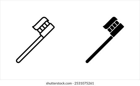 conjunto de iconos de cepillo de dientes, Ilustración vectorial de higiene dental aislada, símbolo de cuidado dental, sobre fondo blanco.