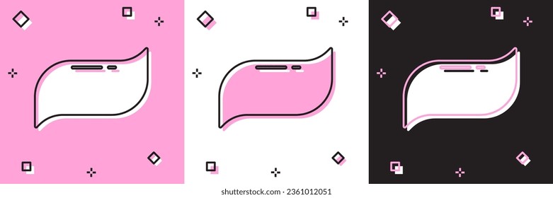Set Toothpaste icon isolated on pink and white, black background.  Vector