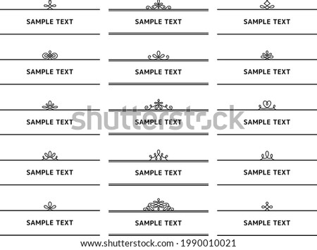 A set of top and bottom frames for adorning headlines, with a Western style line decoration in the center