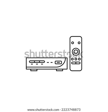 Set top box icon in line style icon, isolated on white background
