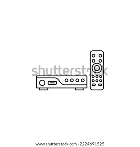Set top box icon in line style icon, isolated on white background