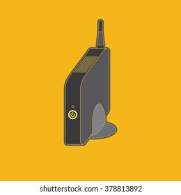 Set top box for media content and entertainment. Detailed illustration.