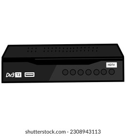 Set top box on white background