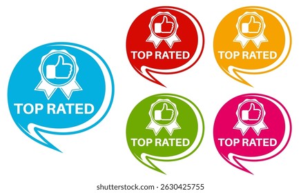 set top rated icon. sale rating sign template social media labels design vector illustration