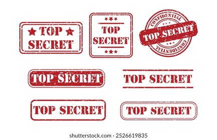 set of top secret stamp	