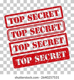 Set of Top secret stamp symbol, label sticker sign button, text banner vector illustration .