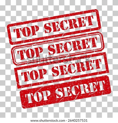 Set of Top secret stamp symbol, label sticker sign button, text banner vector illustration .