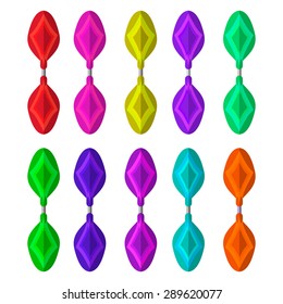 Set of top view skateboards  - on a white background. Vector illustration.
