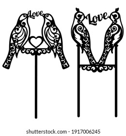 set of toppers with birds and patterns