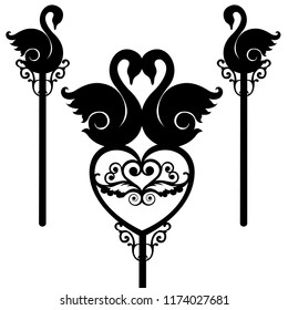 set of toppers with swans
