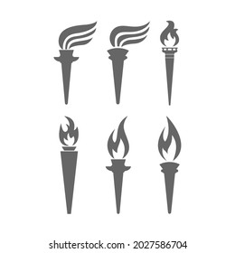set of torch icons. Vector image for logos, websites, applications and thematic design, flat style