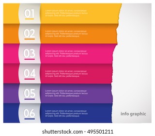 Set of torn colorful stripes with place for your own text.