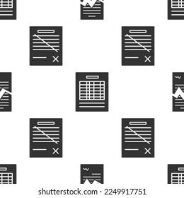 Set Torn contract, Report file document and Delete file document on seamless pattern. Vector