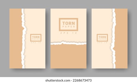 Set of Torn Paper Background for Book Cover, Business Poster or Etc. High Quality Vector Illustration