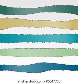 Set of torn paper banners with space for text.Vector eps10