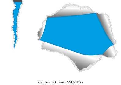 Set of torn paper designs. Illustration of torn white paper with space for your message.
