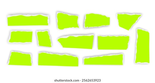 Set of torn paper fragments isolated on background, Vector illustration