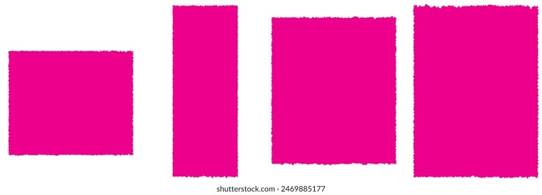 Set of Torn Paper Frames. Vector Collage Shape of Black Ripped Papers Silhouettes isolated on white background.
