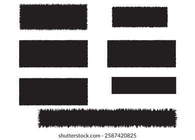 Set of Torn Paper Frames. Vector Collage Shape of Black Ripped Papers Silhouettes isolated on white background. Variety Design. EPS 10