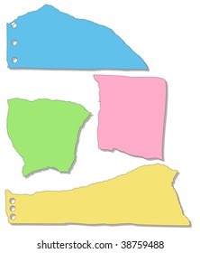 Set of Torn Paper from a Notepad
