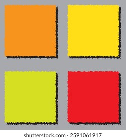 Set of torn paper pieces. grunge jagged rectangle frames. Vector torn paper sheet for sticker, collage, banner. Ripped rectangular shape silhouettes collection. 1176