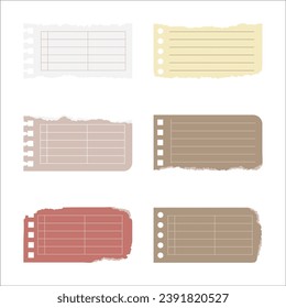 Set of Torn Paper Sticky Note