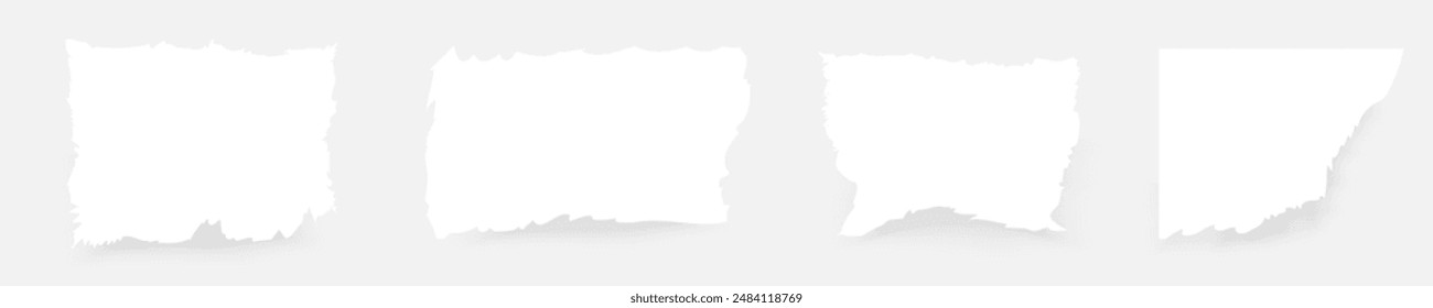 
Set of Torn paper.Ripped paper. Collection of pieces of torn paper.Vector