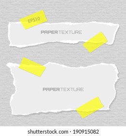  Set of torn papers attached plasters, material design vector illustration 