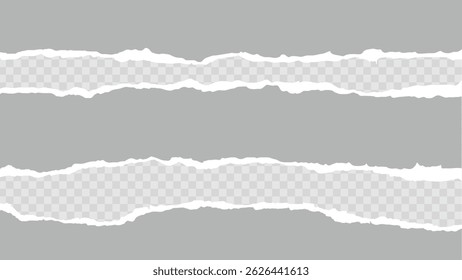Conjunto de papeles rasgados aislados sobre fondo transparente Vector eps 10