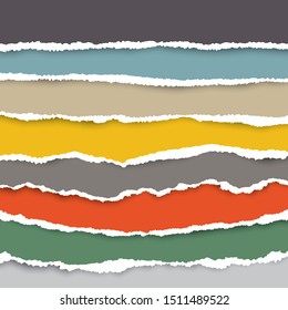 A set of torn pieces of paper in many colors. Used as a background and adding text for all design.