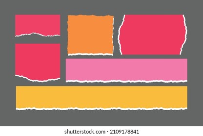 Conjunto de hojas de papel rotas