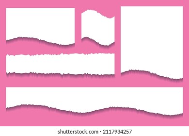 Set of torn ripped paper sheets texture Free Vector
