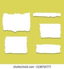 Set of torn ripped paper sheets texture 5 free vector