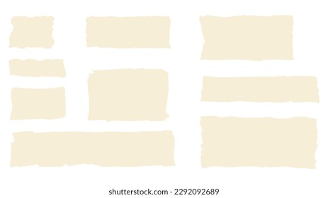 Conjunto de textura de hojas de papel desgarradas aisladas en fondo gris , Diseño plano moderno , Vector de ilustración EPS 10