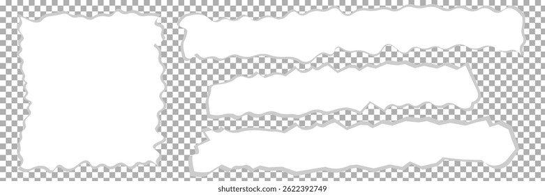 A set of torn sheets of paper. Torn sheets of paper with shadow. Vector,eps10