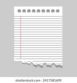 Set of torn white note, notebook paper pieces stuck on dark grey background. Vector illustration 2 1
