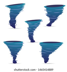 Set of Tornado isolated on white background. Vector illustration eps 10.