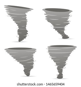 Set of Tornado isolated on white background. Vector illustration eps 10.