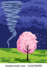 Set of tornado swirls. Vector cartoon hand drawn illustration.