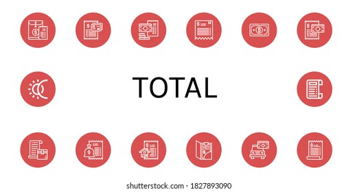 Conjunto de iconos totales. Como Bill, Eclipse, Recepción, iconos totales