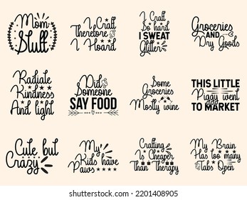  Set of tote bag t-shirt design 
