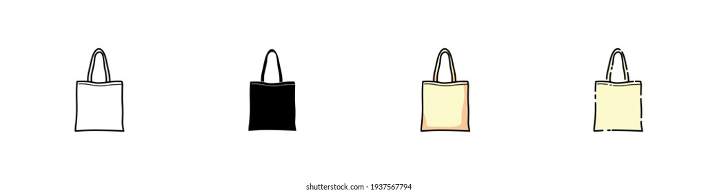 Set Of Totebag Icon Design Template