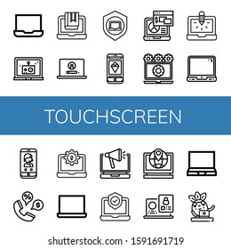 Set of touchscreen icons. Such as Laptop, Phone , touchscreen icons