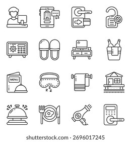 Set of Tour linear  Icons
