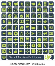 Set of tourism flat icons