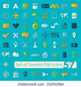 Set of tourism flat icons