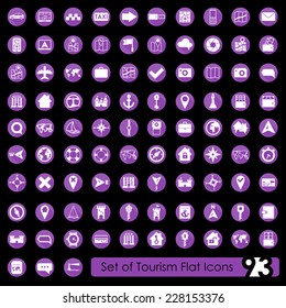 Set of tourism flat icons