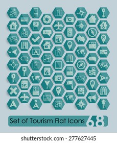 Set of tourism flat icons
